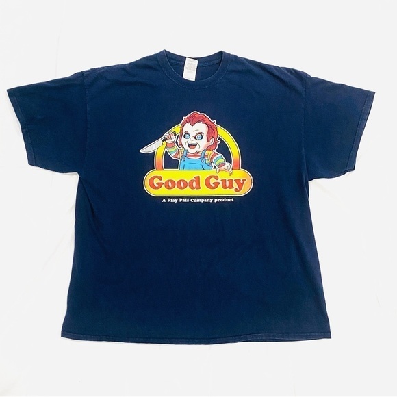 Chucky Childs Play Good Guy Play Pals Navy Graphic T-Shirt - Picture 1 of 4